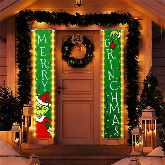Christmas LED decorations. This is the porch sign for December. Hanging banners - Picture 4 of 4